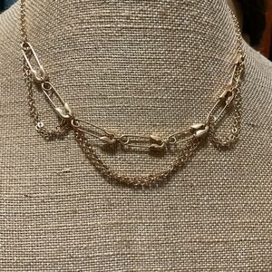 KiKas Punk Goth Safety Pin Necklace NWT